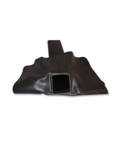 EPDM zijuitloop hemelwaterafvoer 60x80x300 mm met EPDM flap 45 graden, vooraanzicht