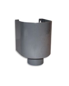 PVC vergaarbak halfrond rond 100mm voorzijde