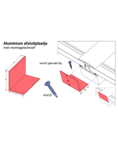 Aluminium hoekplaat met schroef